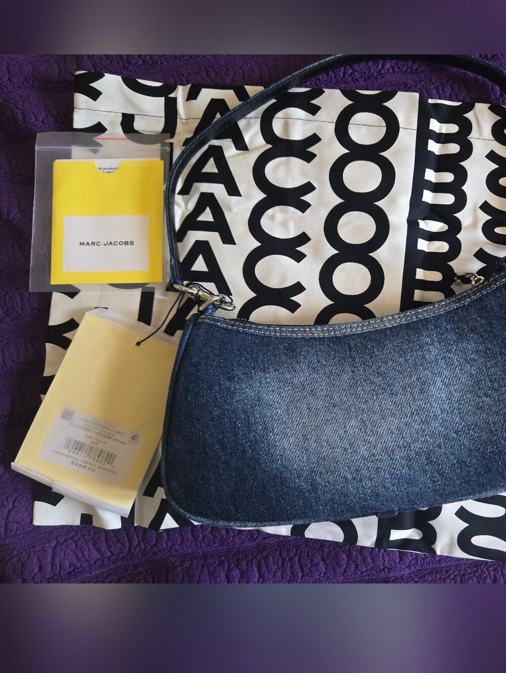 Marc Jacobs The Faded Denim Charm Shoulder Bag In Vintage Indigo - Picture 2 of 2